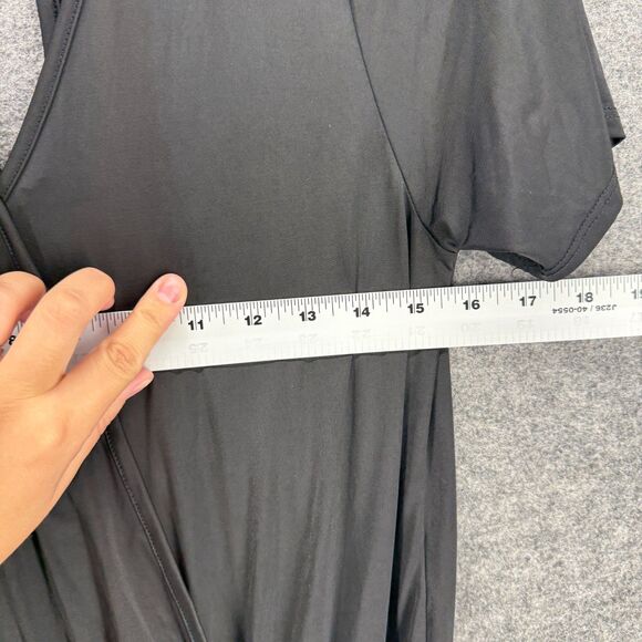 New Jenny Boston Jumpsuit Women S Small Black V-Neck Short Sleeve Hoook & Eye - Picture 6 of 8